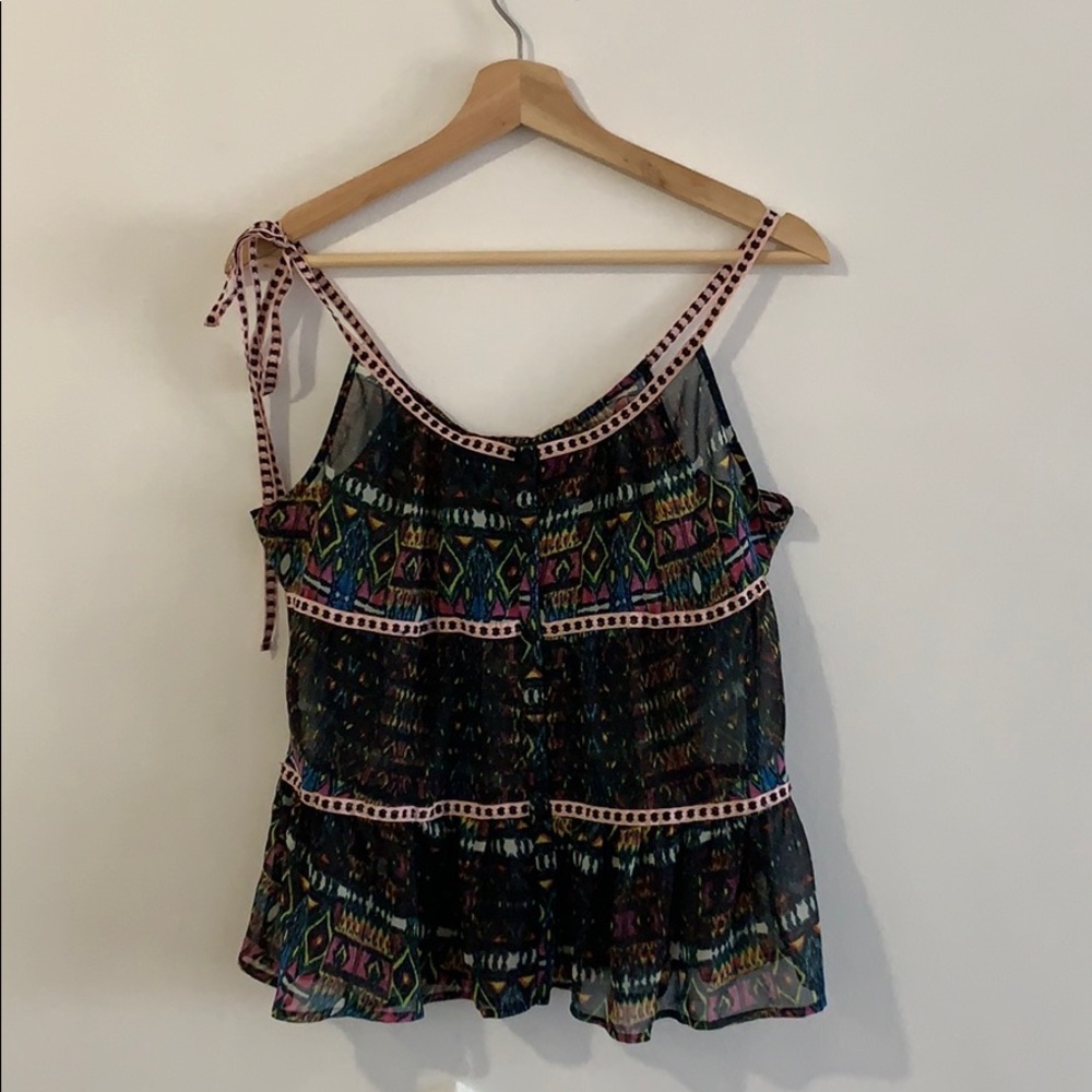 Spaghetti Strap Multicolor Boho Blouse size S